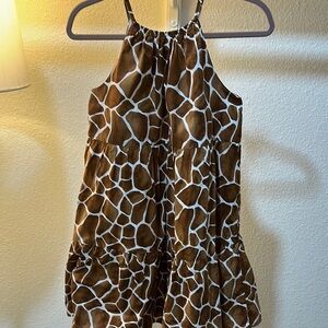 Janie and Jack Brown Giraffe Print Dress